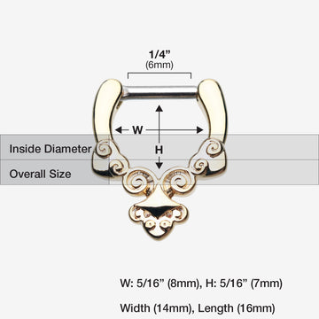 Detail View 1 of Golden Tribal Laran Septum Clicker-Gold